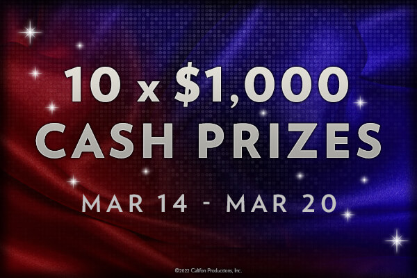 Week 2 prize, 10 x $1000