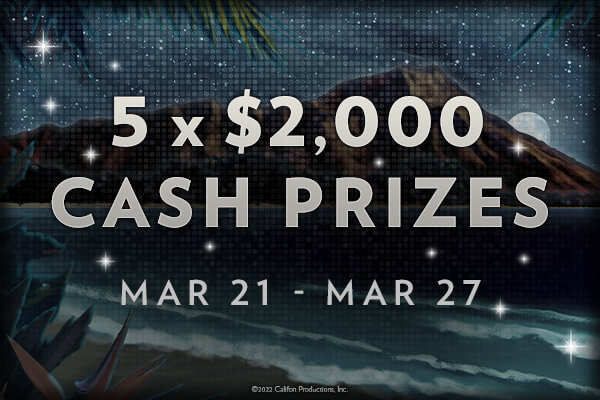 Week 3 prize, 5 x $2000