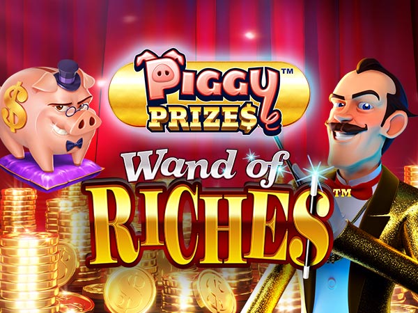 Piggy Prizes: Wand of Riches Logo