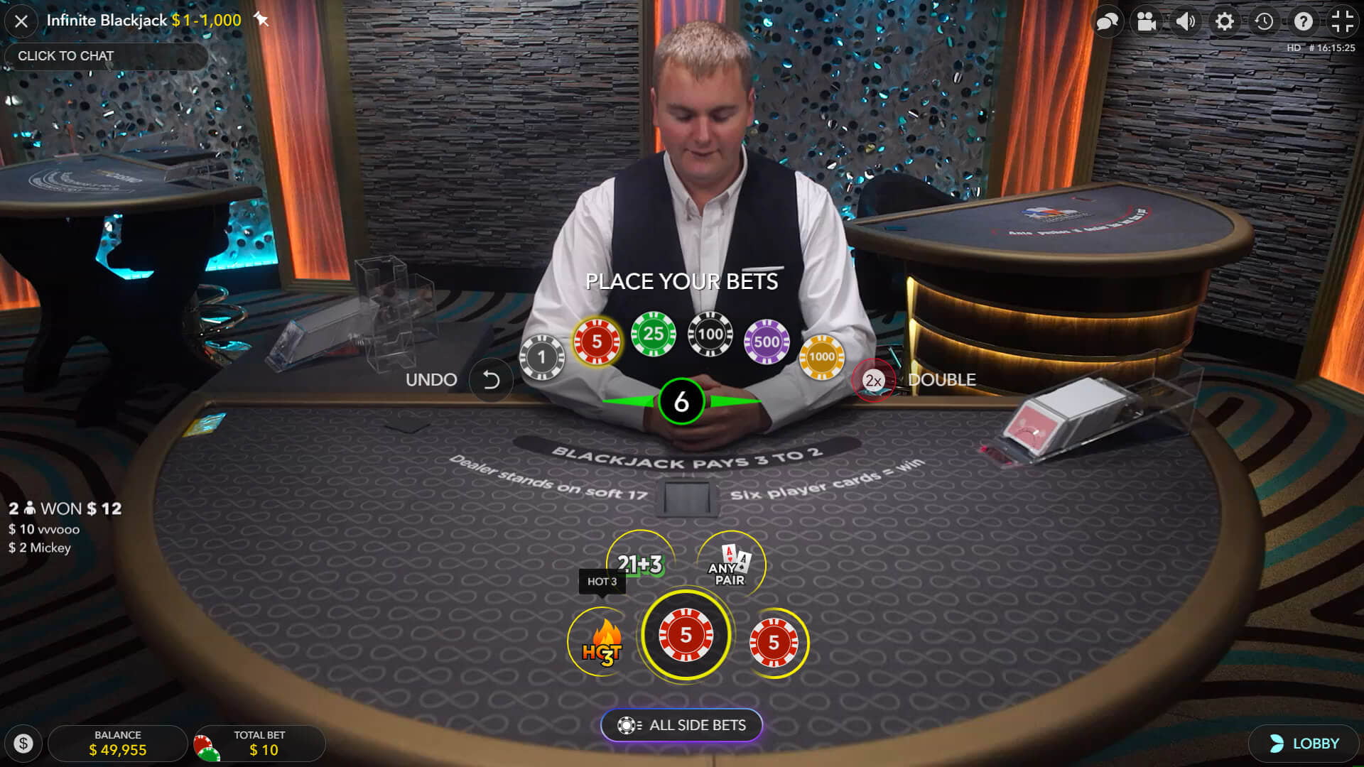 live-casino screenshot active