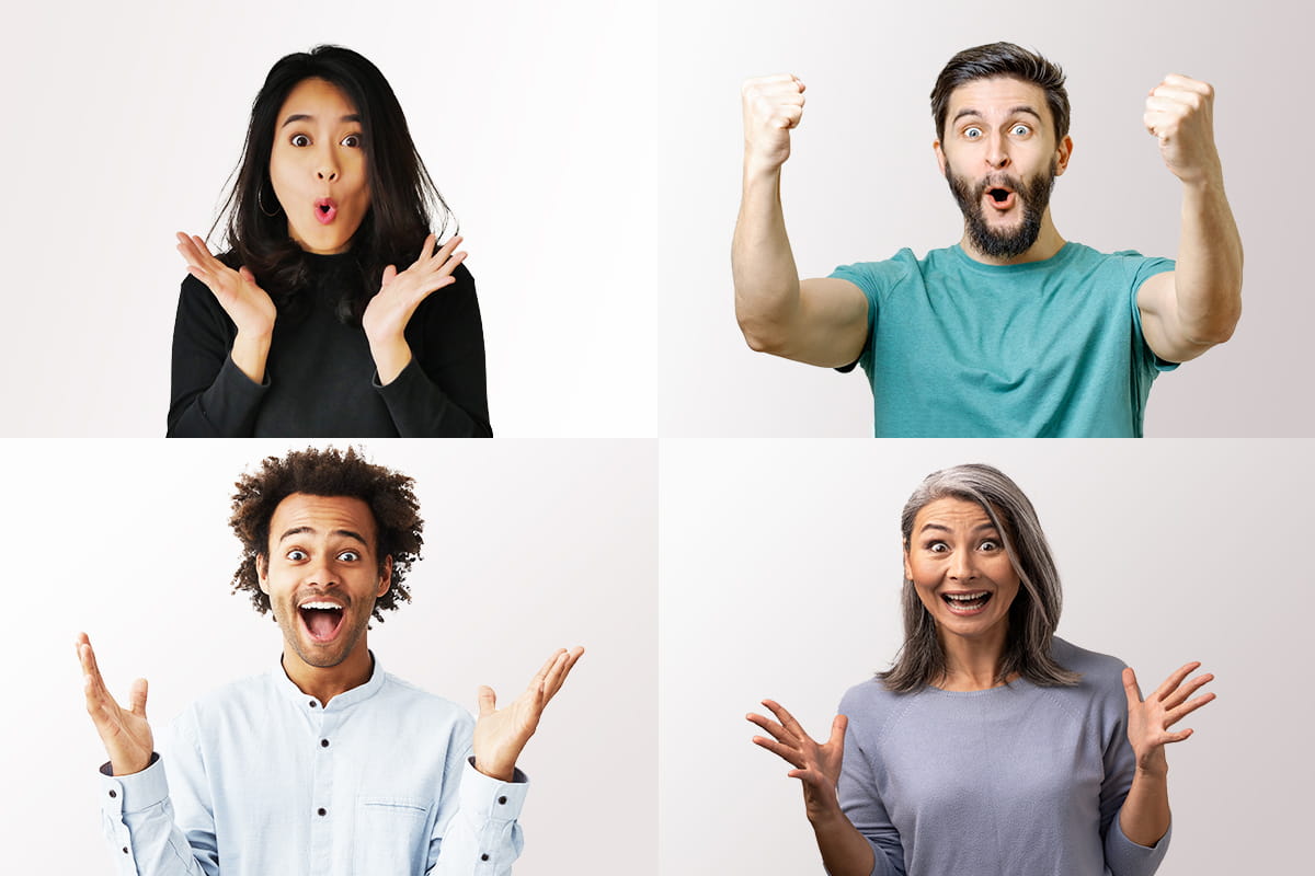 excited faces