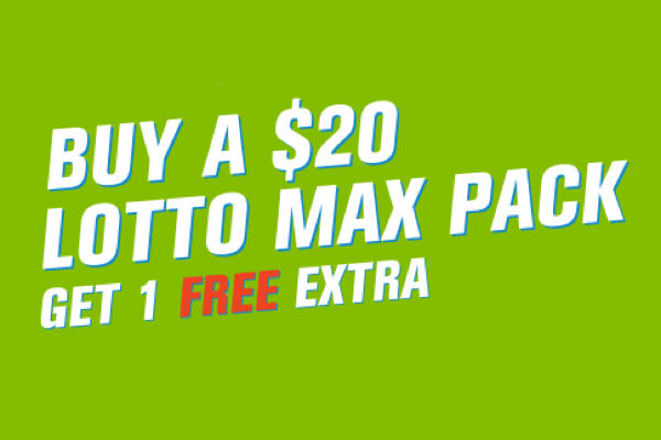 Buy a $20 lotto max pack get 1 free extra