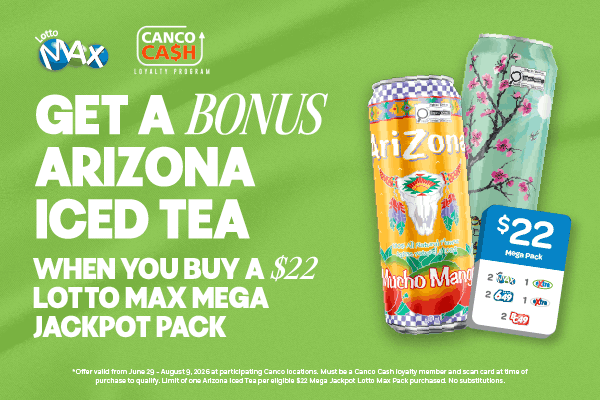Get an Arizona Iced Tea for every $22 Mega Pack