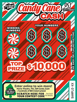 Candy Cane Cash Ticket