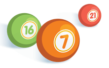 Floating balls - winning numbers logo